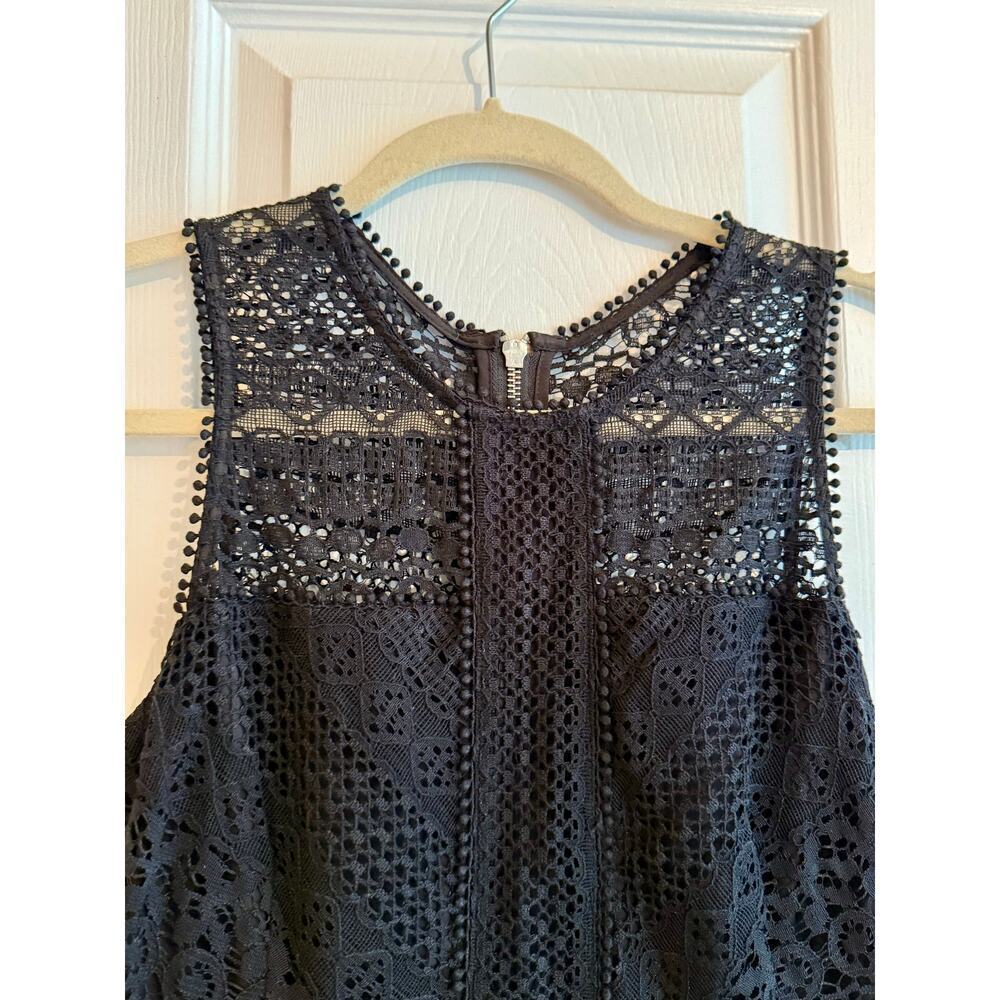 Parker Black Eyelet Lace Minidress size M - Picture 5 of 7